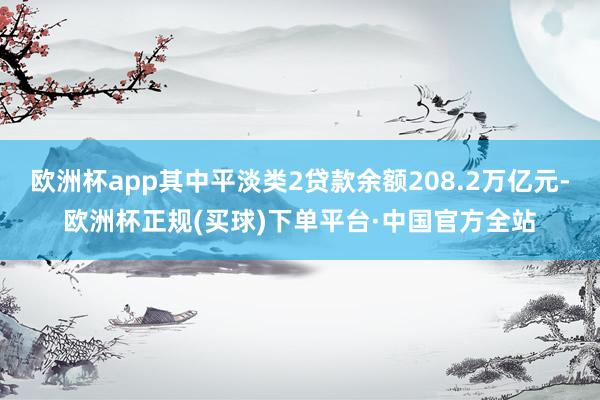 欧洲杯app其中平淡类2贷款余额208.2万亿元-欧洲杯正规(买球)下单平台·中国官方全站