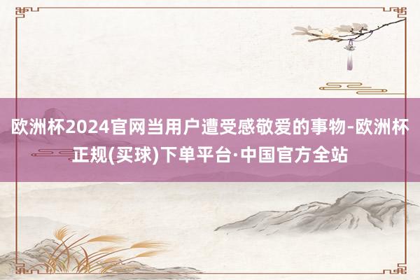 欧洲杯2024官网当用户遭受感敬爱的事物-欧洲杯正规(买球)下单平台·中国官方全站