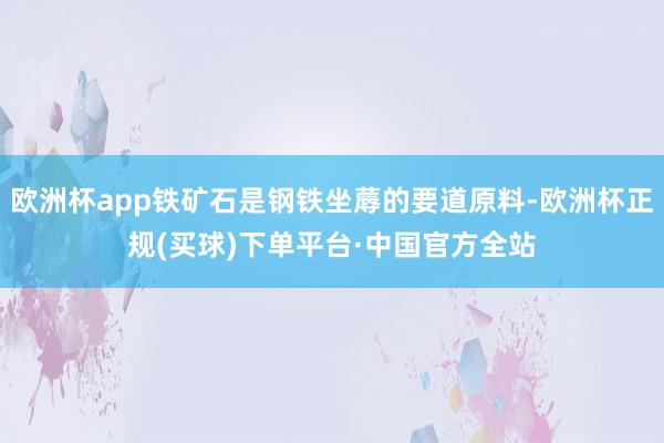 欧洲杯app铁矿石是钢铁坐蓐的要道原料-欧洲杯正规(买球)下单平台·中国官方全站