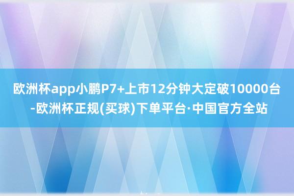 欧洲杯app小鹏P7+上市12分钟大定破10000台 -欧洲杯正规(买球)下单平台·中国官方全站