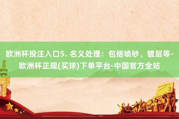 欧洲杯投注入口5. 名义处理：包括喷砂、镀层等-欧洲杯正规(买球)下单平台·中国官方全站