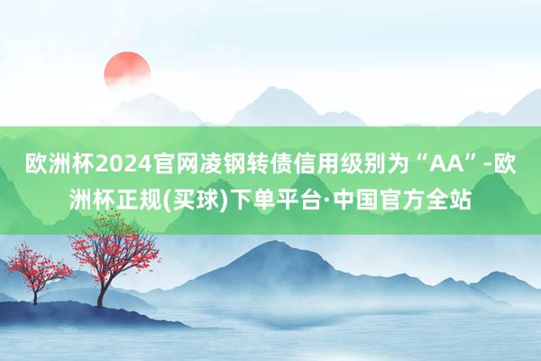 欧洲杯2024官网凌钢转债信用级别为“AA”-欧洲杯正规(买球)下单平台·中国官方全站