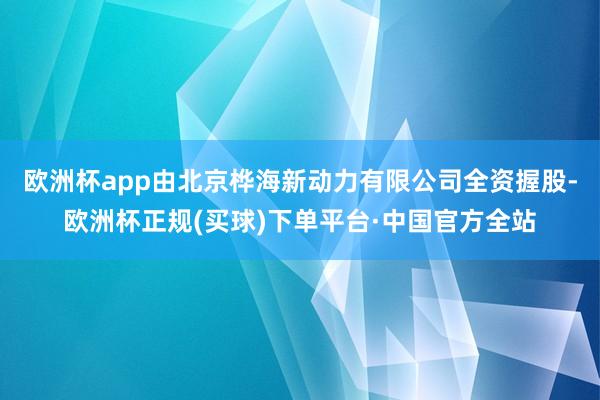 欧洲杯app由北京桦海新动力有限公司全资握股-欧洲杯正规(买球)下单平台·中国官方全站