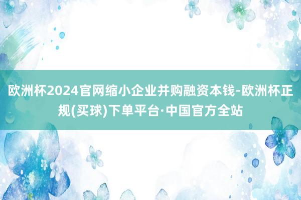 欧洲杯2024官网缩小企业并购融资本钱-欧洲杯正规(买球)下单平台·中国官方全站