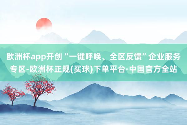 欧洲杯app开创“一键呼唤、全区反馈”企业服务专区-欧洲杯正规(买球)下单平台·中国官方全站