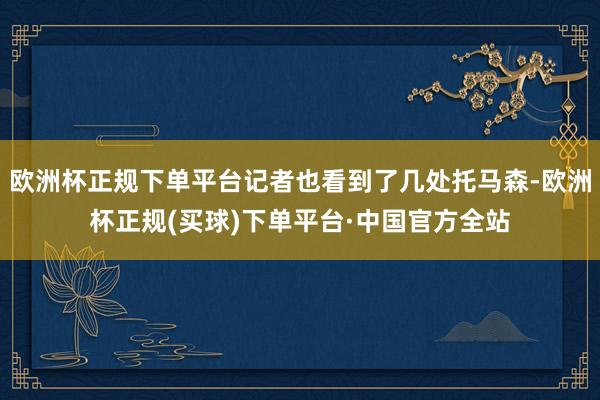 欧洲杯正规下单平台记者也看到了几处托马森-欧洲杯正规(买球)下单平台·中国官方全站