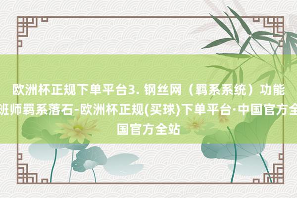 欧洲杯正规下单平台3. 钢丝网（羁系系统）功能：班师羁系落石-欧洲杯正规(买球)下单平台·中国官方全站