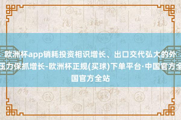 欧洲杯app销耗投资相识增长、出口交代弘大的外部压力保抓增长-欧洲杯正规(买球)下单平台·中国官方全站