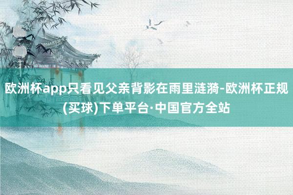 欧洲杯app只看见父亲背影在雨里涟漪-欧洲杯正规(买球)下单平台·中国官方全站
