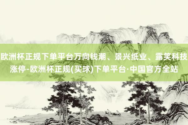 欧洲杯正规下单平台万向钱潮、景兴纸业、露笑科技涨停-欧洲杯正规(买球)下单平台·中国官方全站