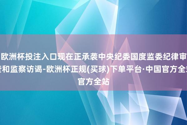 欧洲杯投注入口现在正承袭中央纪委国度监委纪律审查和监察访谒-欧洲杯正规(买球)下单平台·中国官方全站