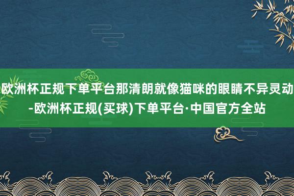 欧洲杯正规下单平台那清朗就像猫咪的眼睛不异灵动-欧洲杯正规(买球)下单平台·中国官方全站