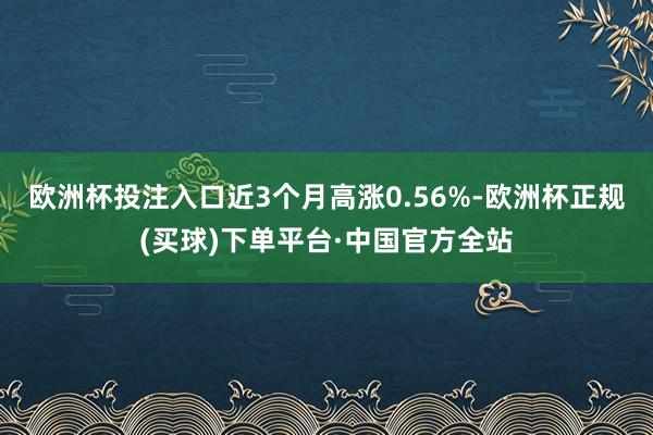 欧洲杯投注入口近3个月高涨0.56%-欧洲杯正规(买球)下单平台·中国官方全站