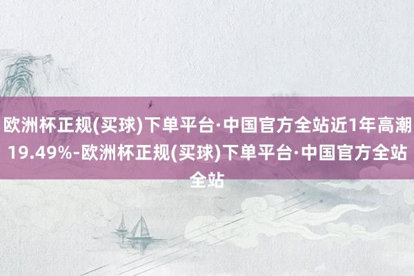 欧洲杯正规(买球)下单平台·中国官方全站近1年高潮19.49%-欧洲杯正规(买球)下单平台·中国官方全站