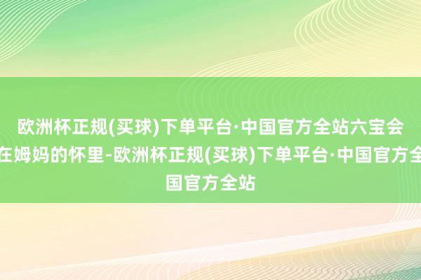 欧洲杯正规(买球)下单平台·中国官方全站六宝会坐在姆妈的怀里-欧洲杯正规(买球)下单平台·中国官方全站